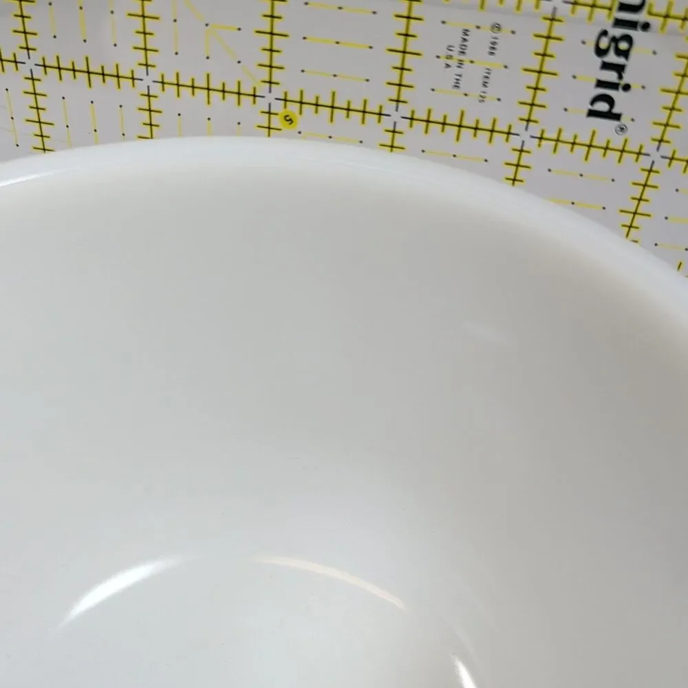 Glasbake Sunbeam Small Milk Glass Mixing Bowl with Pour Spout Made in USA #16